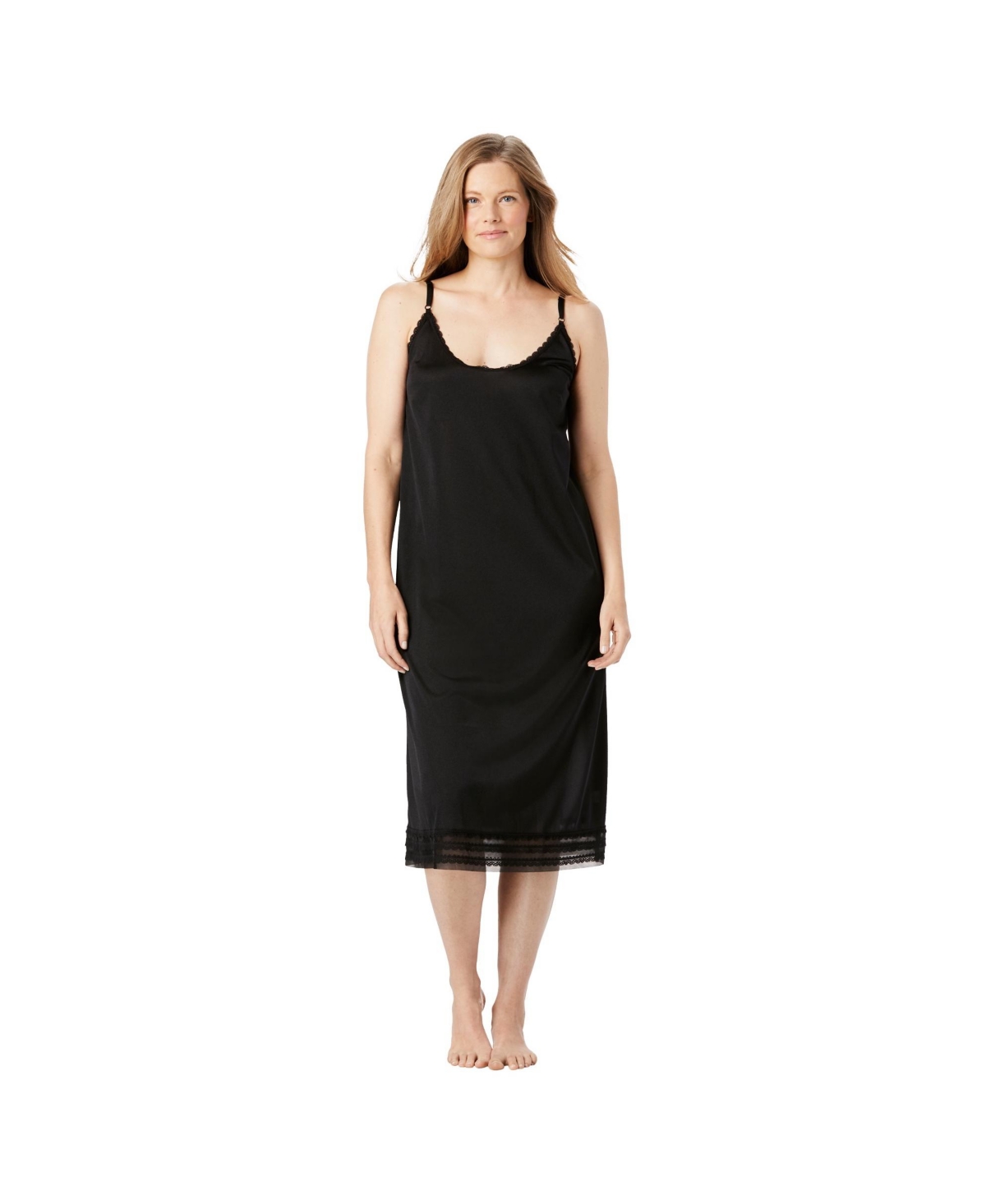 Plus Size Full Slip Snip-To-Fit Dress Liner - Black
