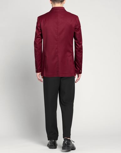 Man Blazer Burgundy Size 40 Polyester, Wool, Elastane