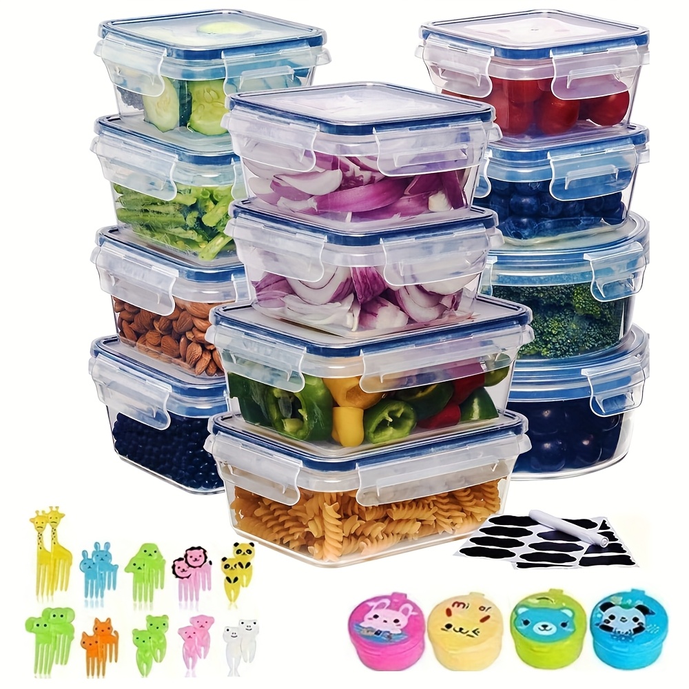 TEMU 48pcs Storage Container Set Of High Quality - Sealed Design, Bpa Free, Easy To Lid, Stackable Microwave Safe - Including 24 Containers, 24 Lid