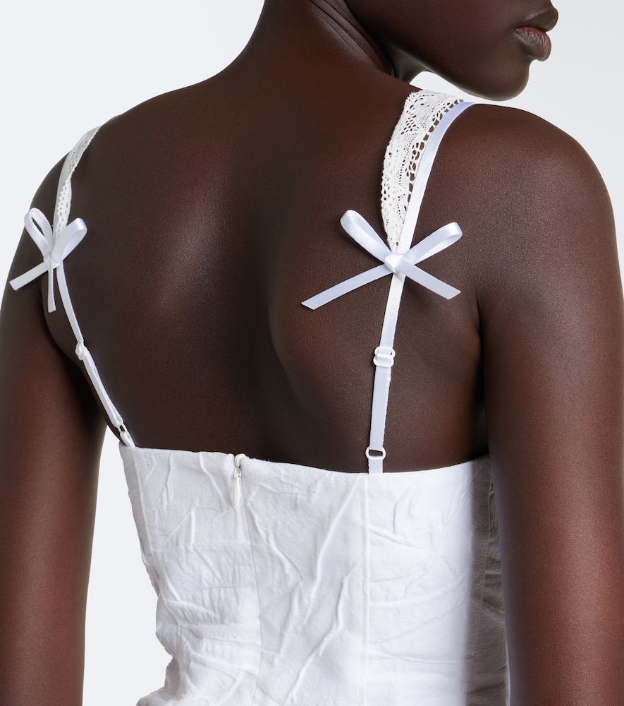 Crinkled cotton-blend minidress