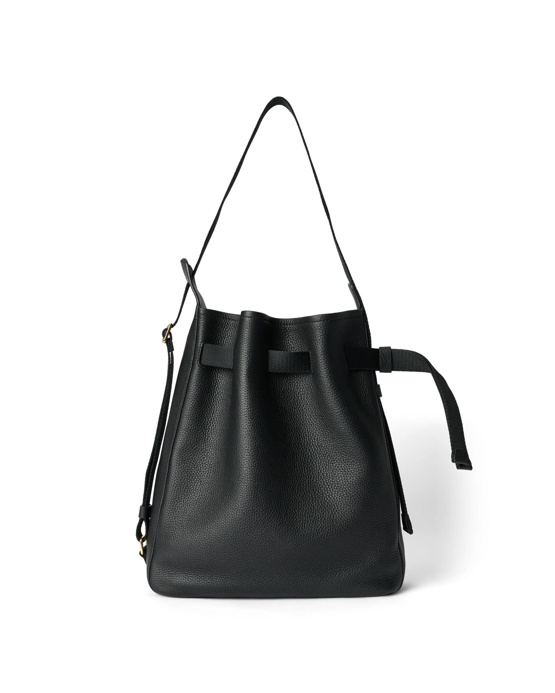 Sail Bag - Leather Hobo Bag - Black