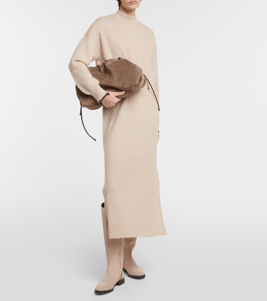 Alpaca and cotton midi dress