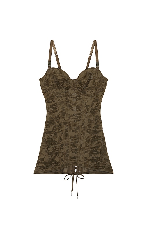 Diesel X Savage C Camo Lace Corset Slip in Army. - 2X also in 1X, 3X