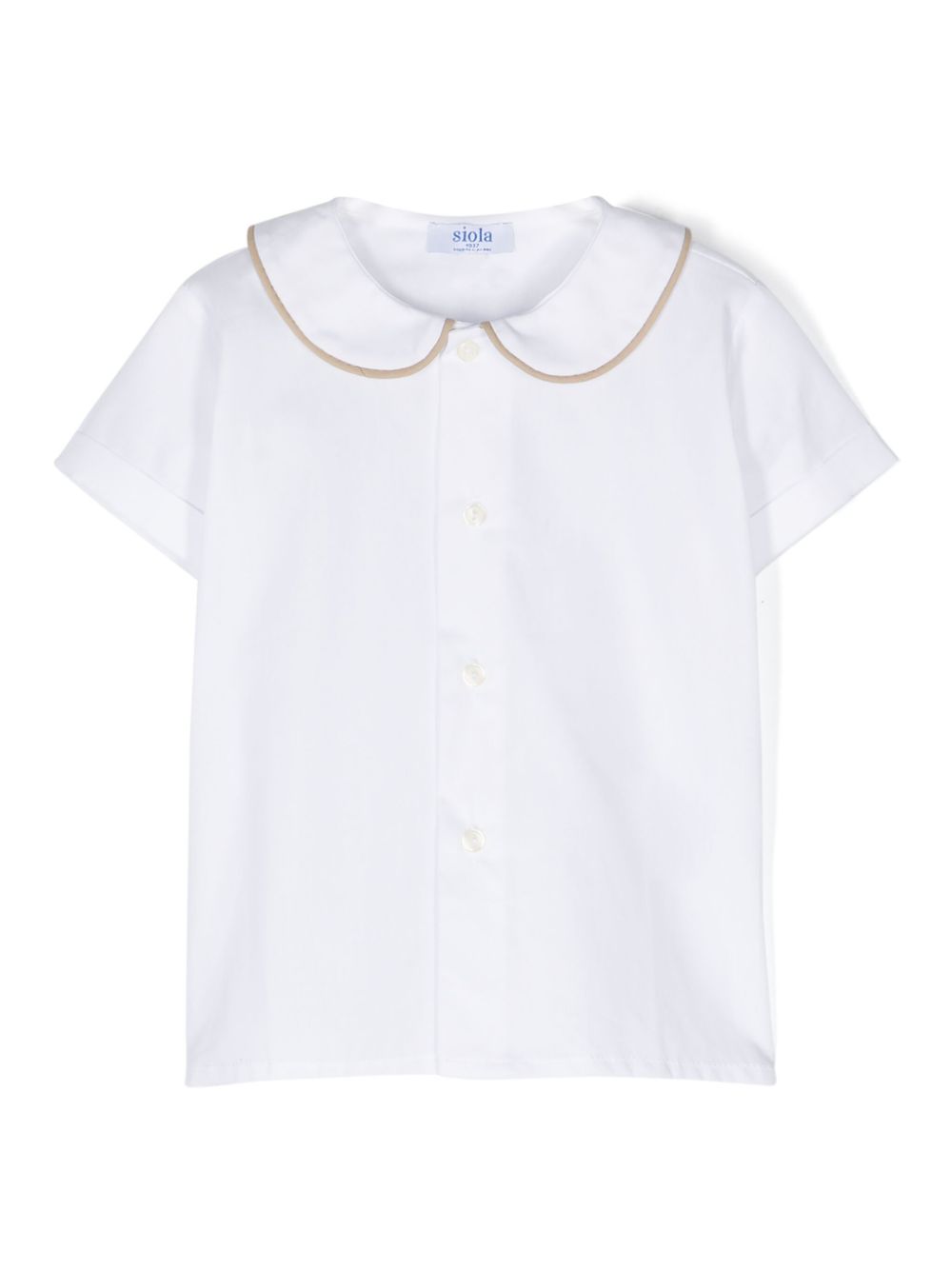 Contrasting-trim cotton shirt - White