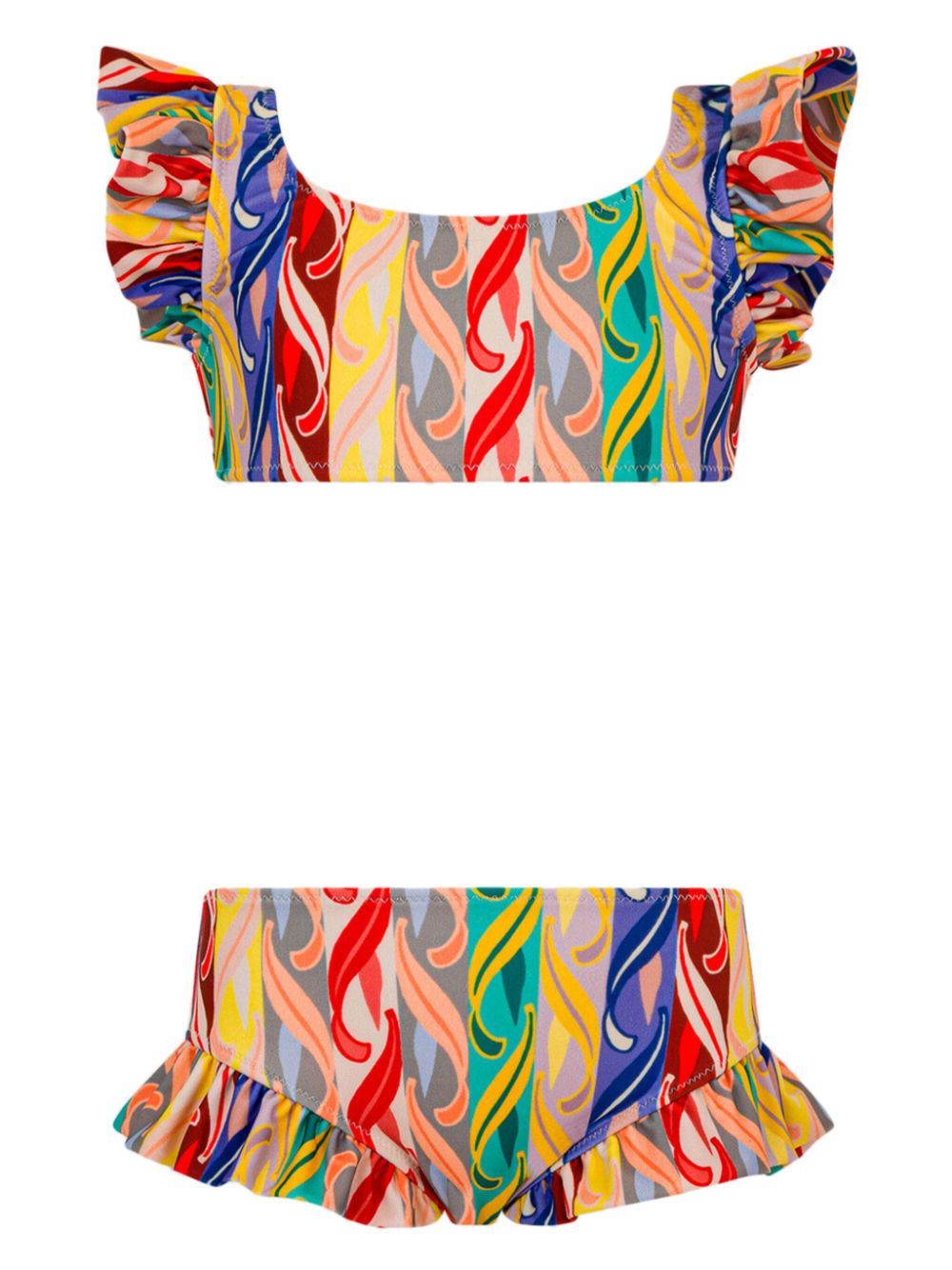 Wavy-print bikini set - Red