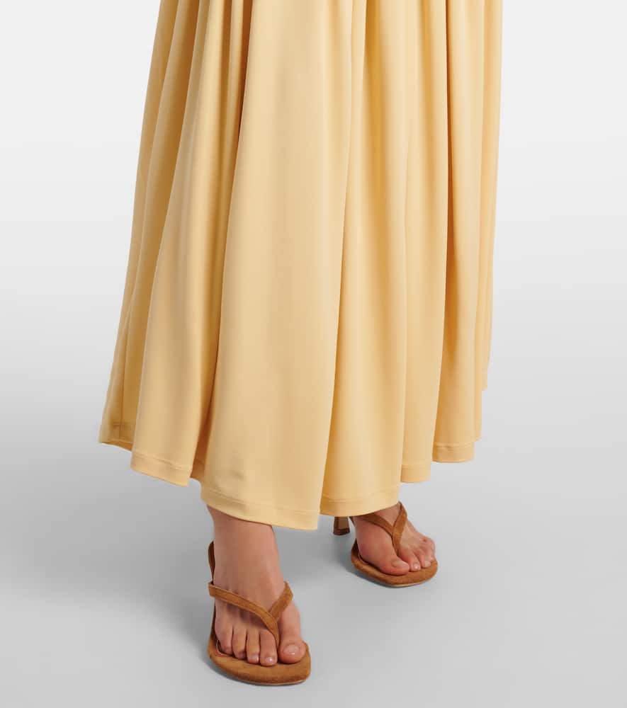 Gathered jersey maxi skirt
