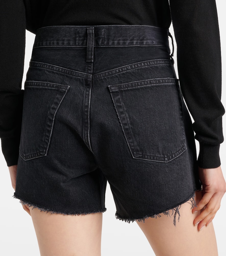 Parker Long high-rise denim shorts