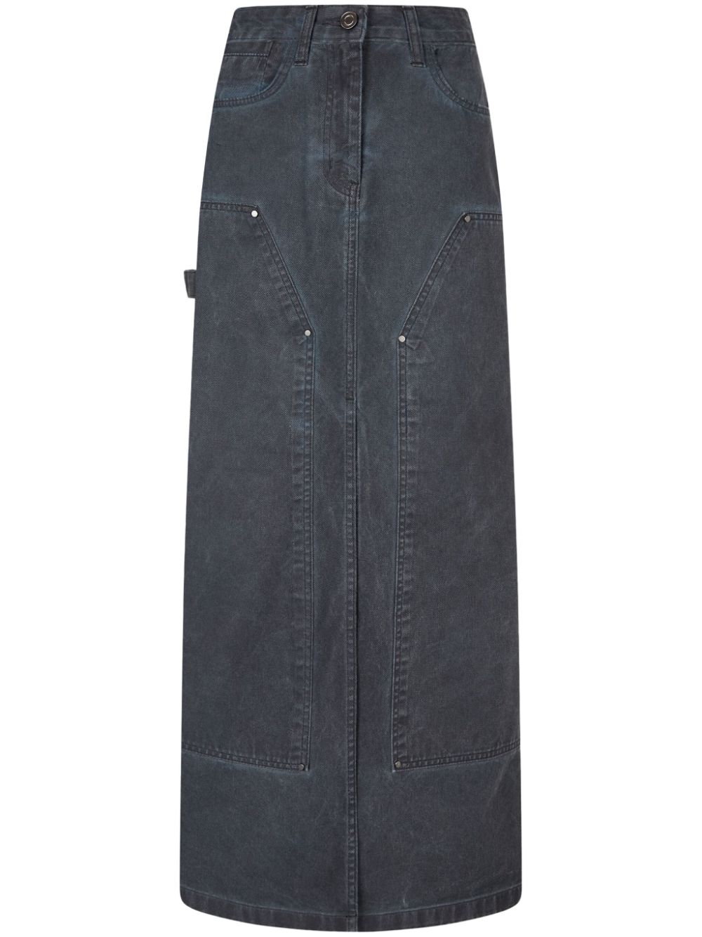 Washed-denim maxi skirt - Grey