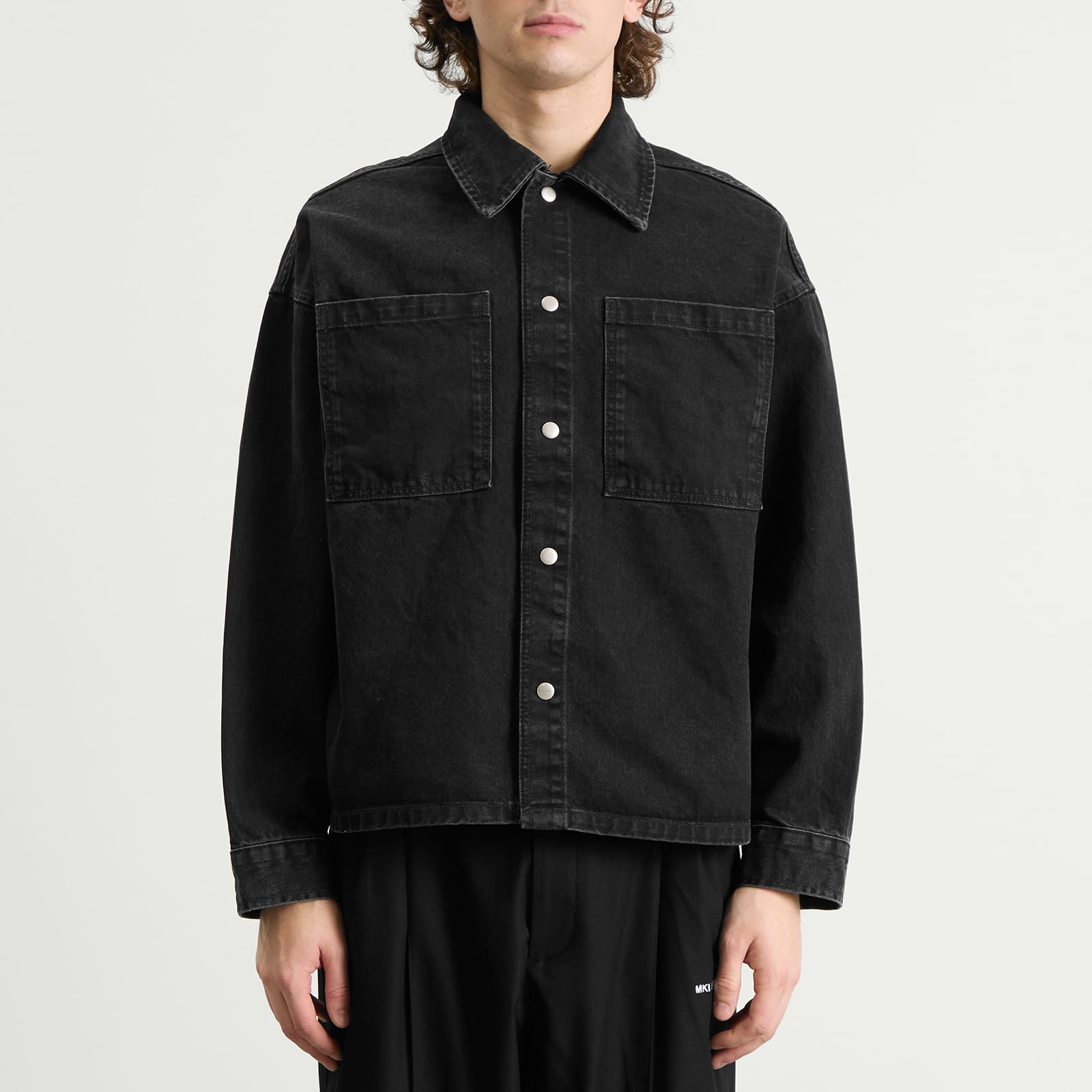 Men's Denim Box Overshirt Black Wash