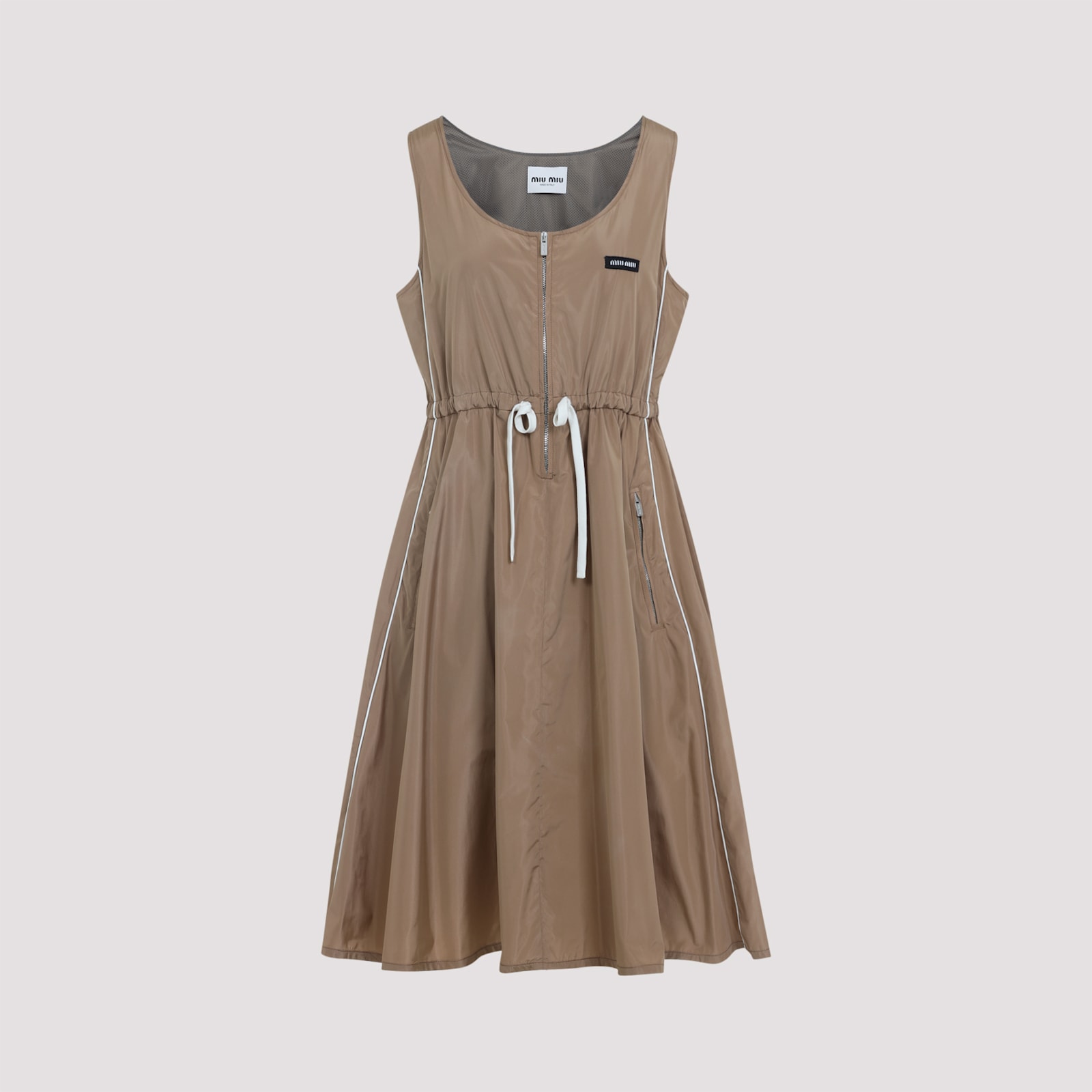 Brown Logo Sleeveless Mini Dress