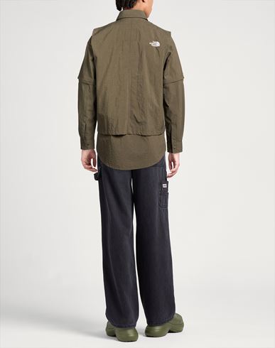 Man Shirt Military green Size M Nylon, Polyester