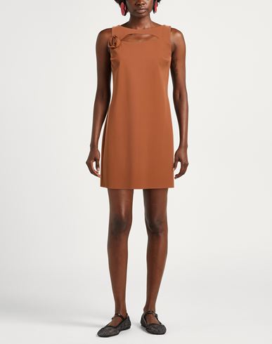 Woman Mini dress Brown Size 4 Polyamide, Elastane