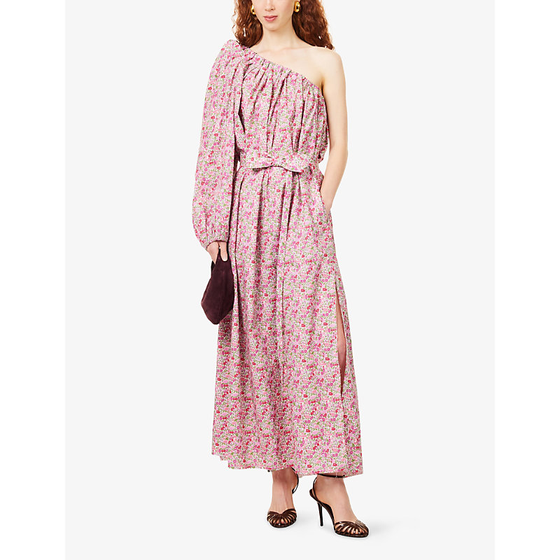 Womens Antiparos Bow-Belt Cotton Maxi Dress