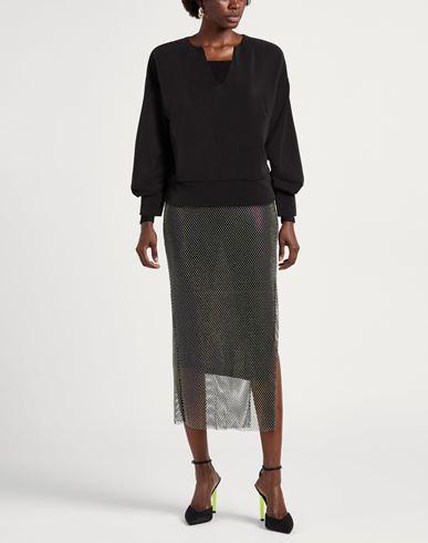 Woman Sweatshirt Black Size M Polyester, Modal, Elastane
