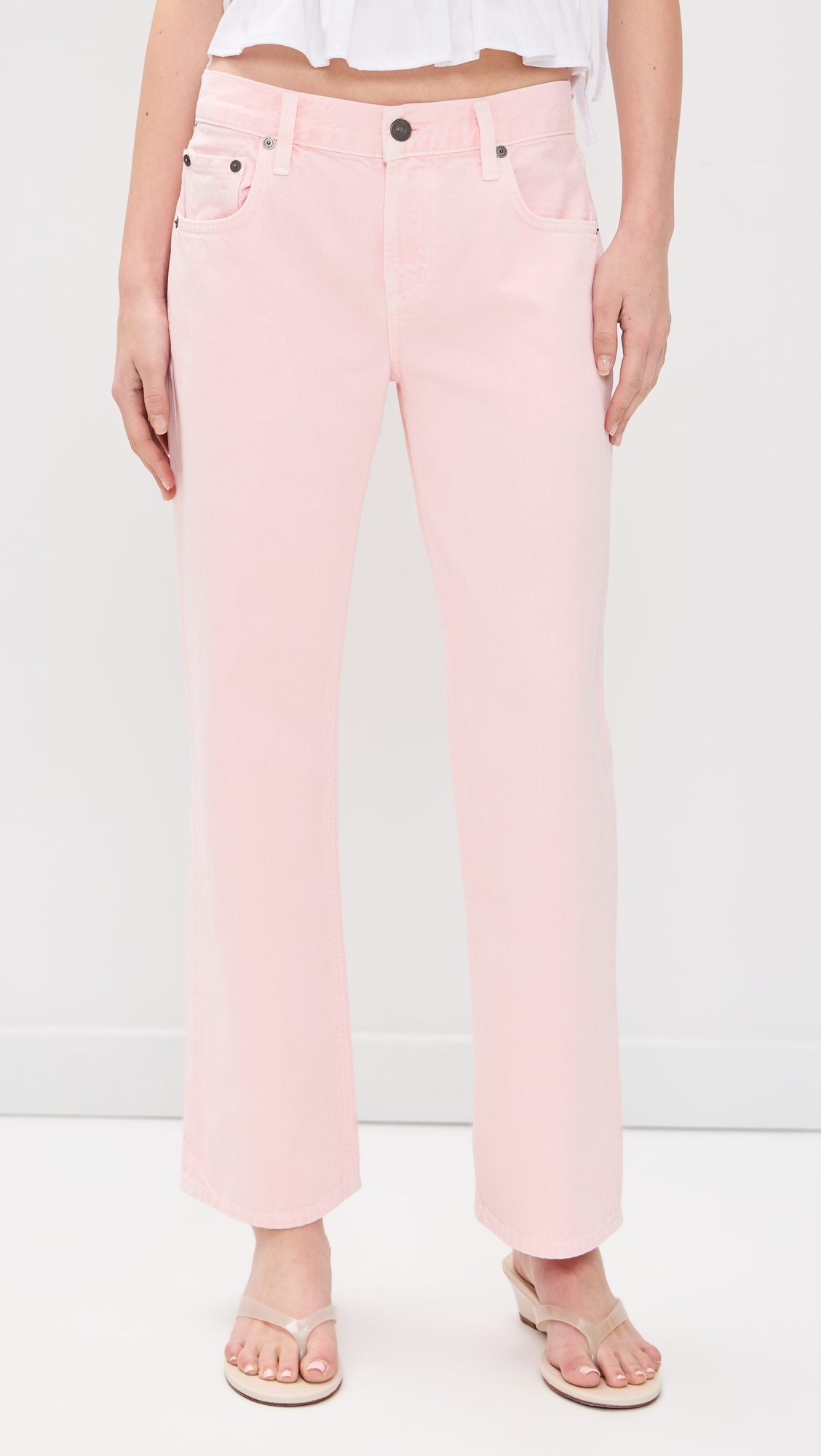 Faye Vintage Straight Jeans Pale Coral
