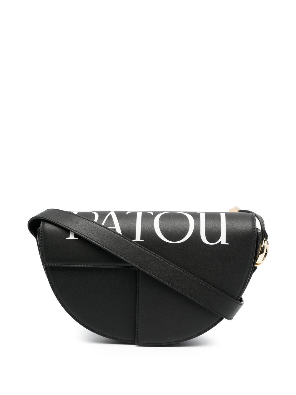 Logo-print leather bag - Black
