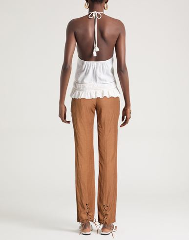 Woman Pants Brown Size 6 Viscose, Linen