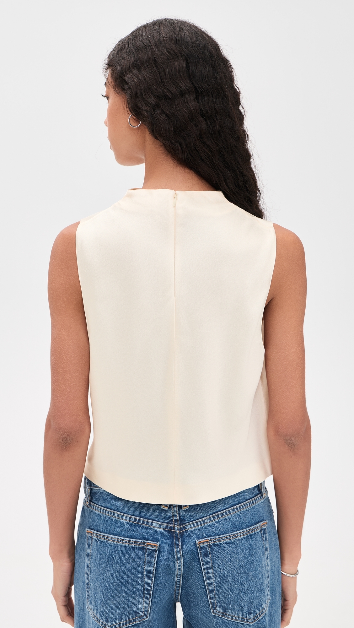 Cropped Cowl Neck Top Flax