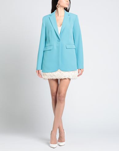 Woman Blazer Azure Size 8 Polyester, Elastane