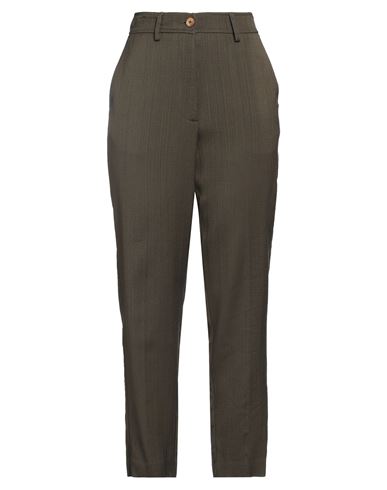 Momoní Woman Pants Military green Size 6 Viscose, Virgin Wool