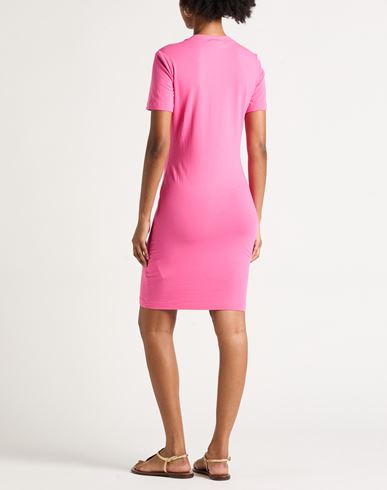 Woman Mini dress Fuchsia Size M Cotton, Elastane
