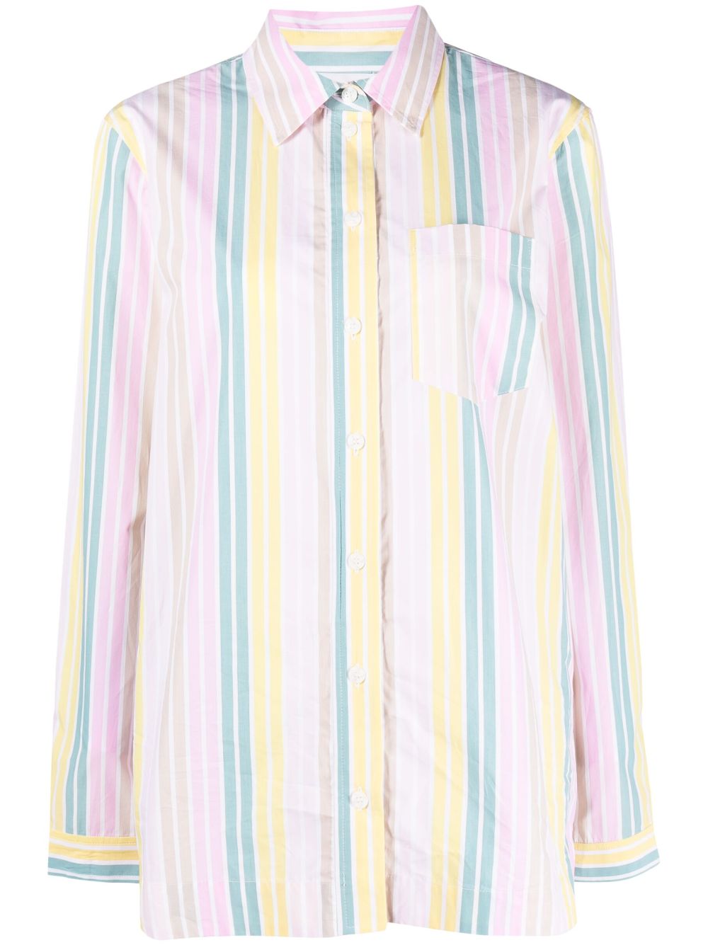 Striped organic cotton shirt - Pink