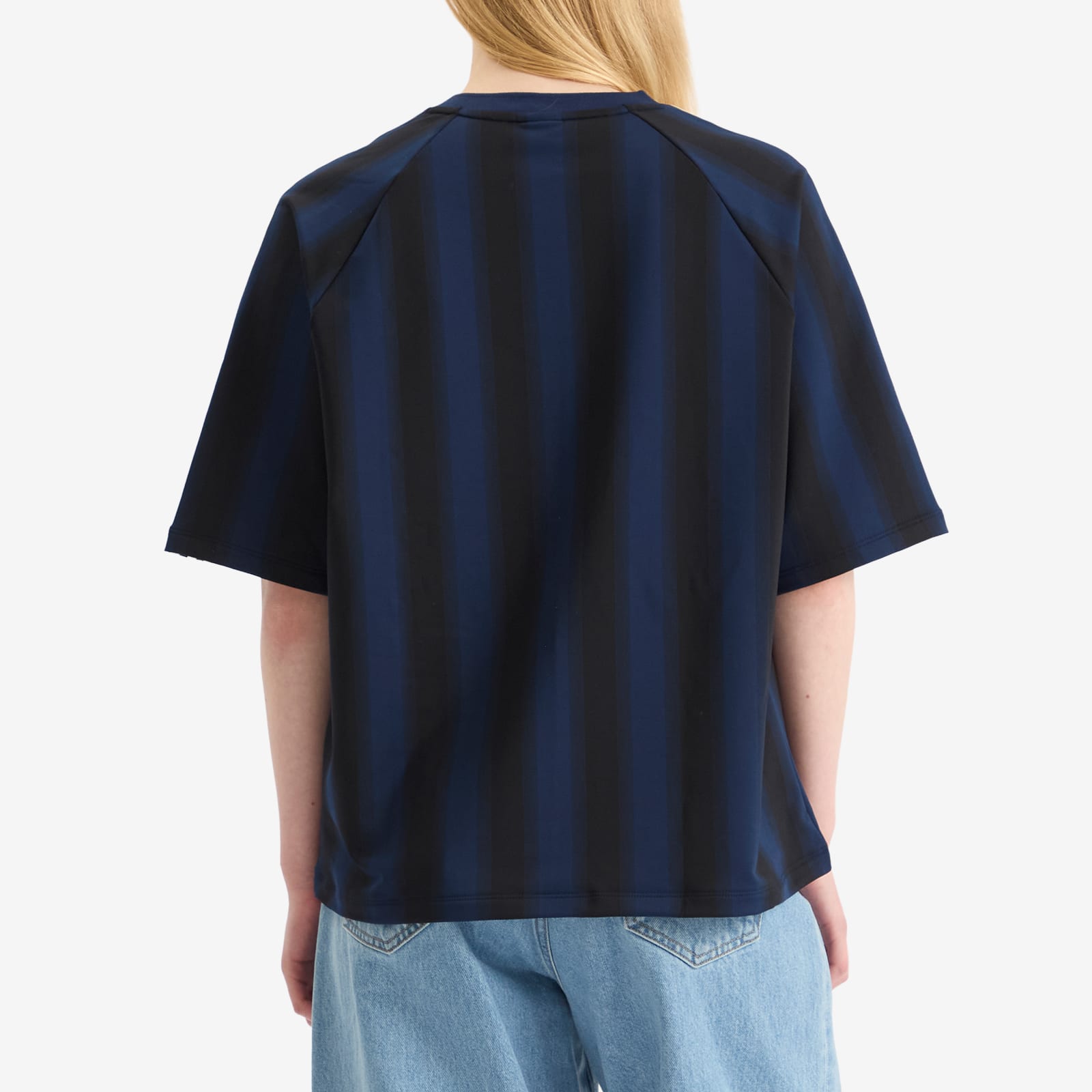 Women's Loose Linear T-Shirt Blue