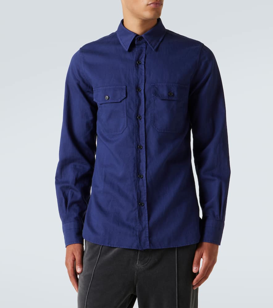 Cotton and linen drill shirt