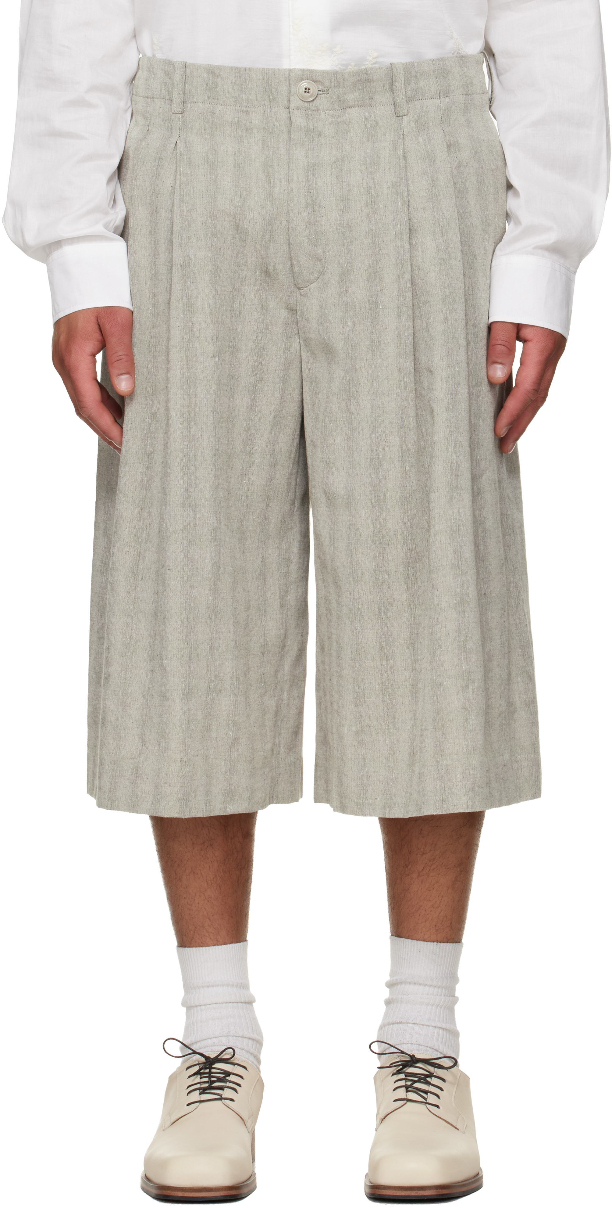 Gray Split Shorts