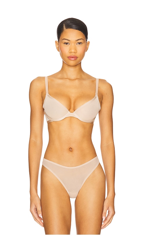 CUUP Plunge Mesh Bra in Nude. -  36D also in 32A, 32B, 32D, 34A, 34B, 34C, 34D, 36A, 36B, 36C