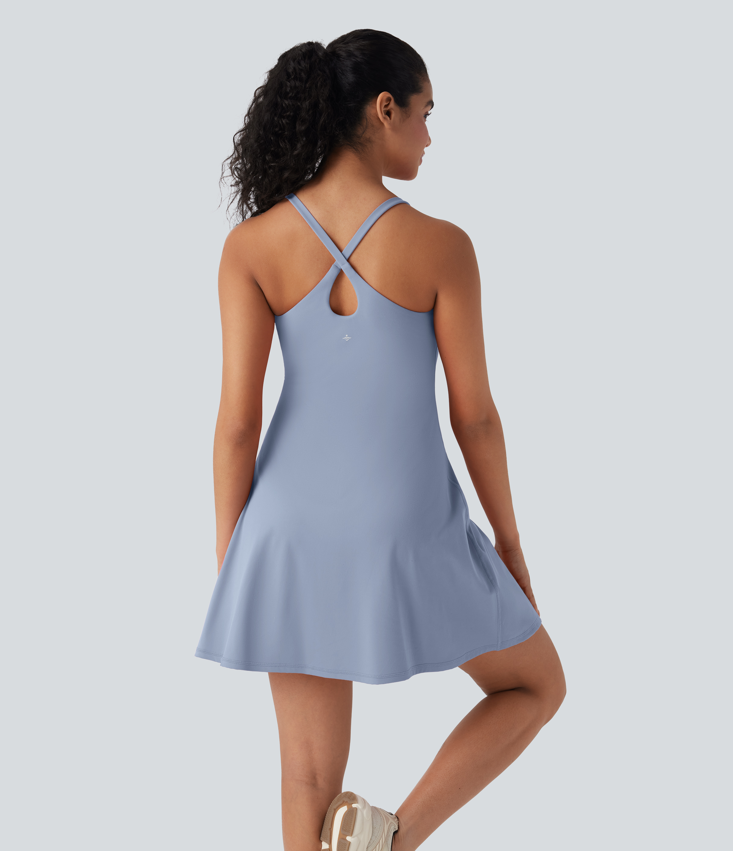 SoftlyZero™ Plush Active Dress-Longer Length-Easy Peezy Edition DD-F Cups Workout Dress - Skyway