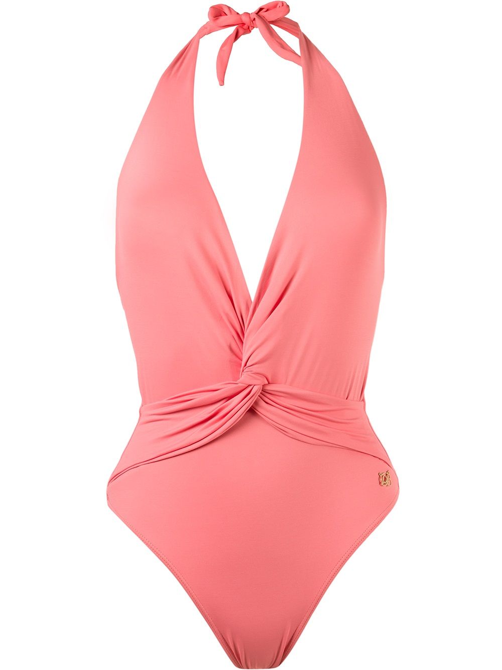 Deep v-neck wrapped swimsuit - Pink