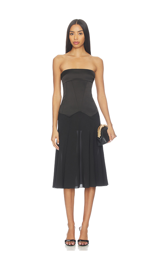 Anna October Ariella Midi Dress in Black. M. Also in
