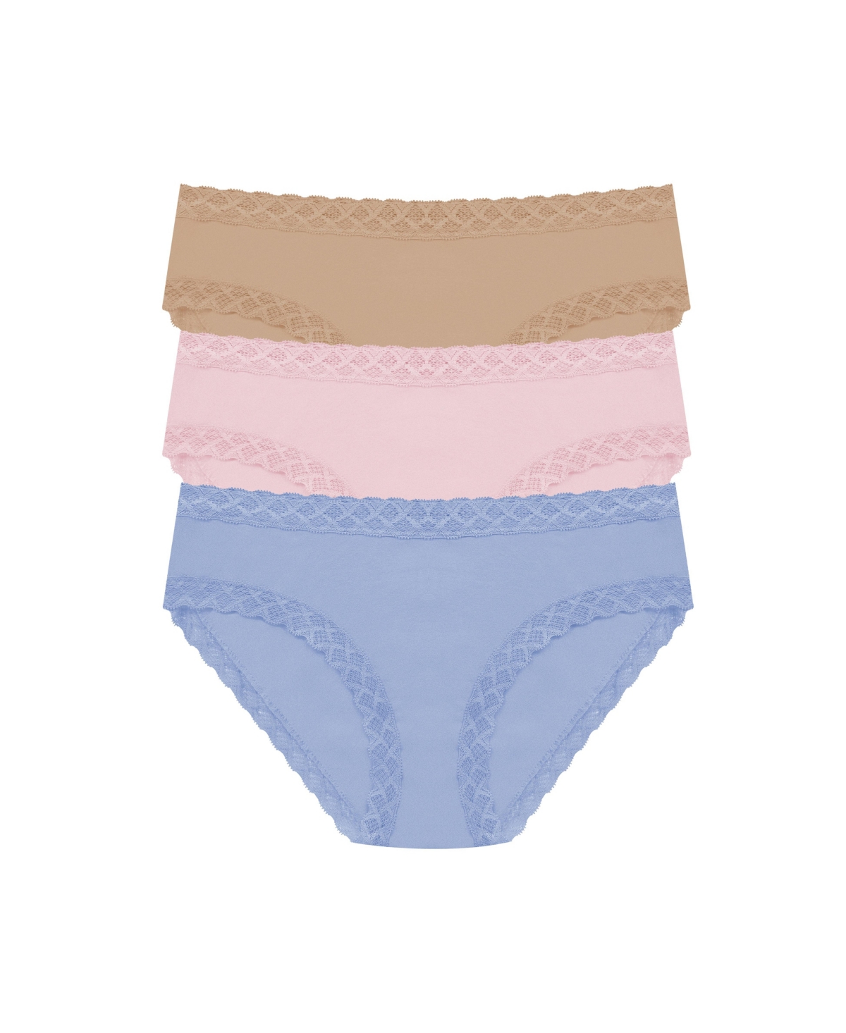 Women's Bliss Supima Cotton Girl Brief 3-Pack - Buff/pink velvet/blue dream