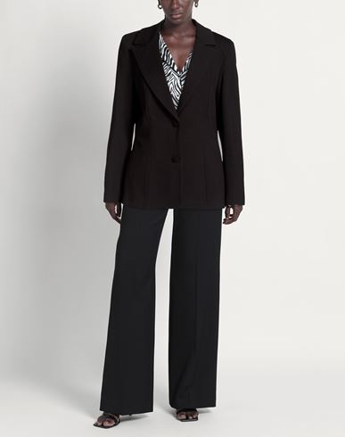 Woman Blazer Black Size 14 Viscose, Nylon, Synthetic fibers