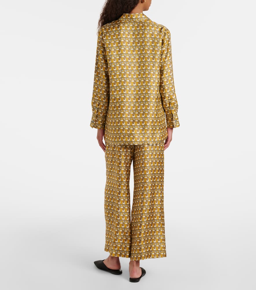 Printed reversible silk shirt
