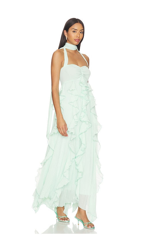 Show Me Your Mumu Gemma Ruffle Maxi Dress in Mint. - S also in XS, M