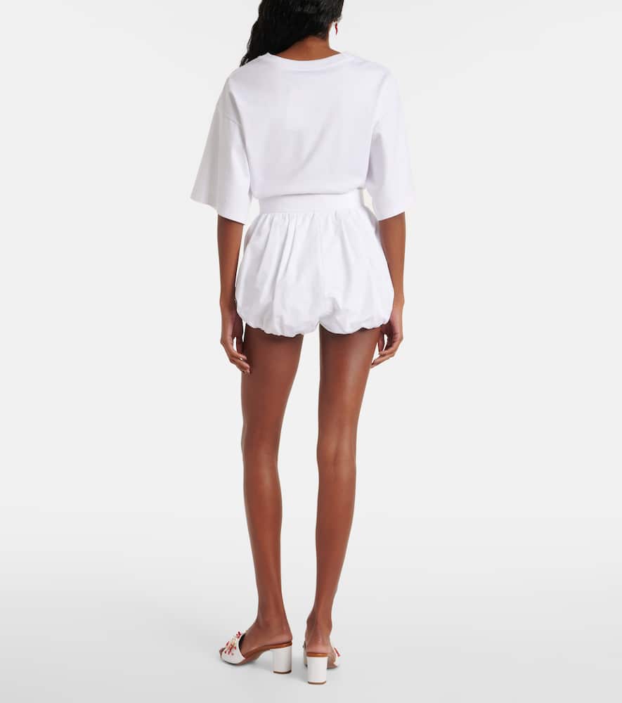 High-rise cotton poplin shorts