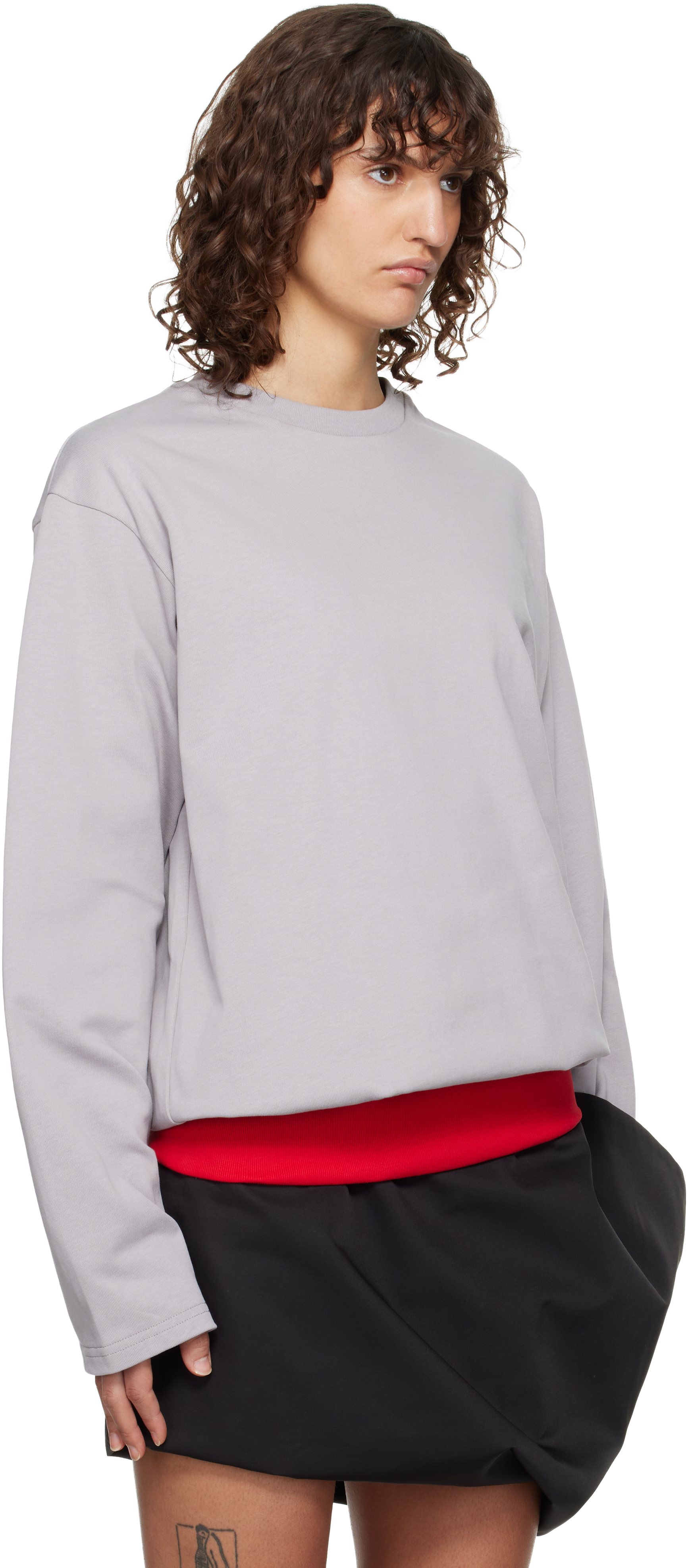 Gray Contrast Waistband T-shirt