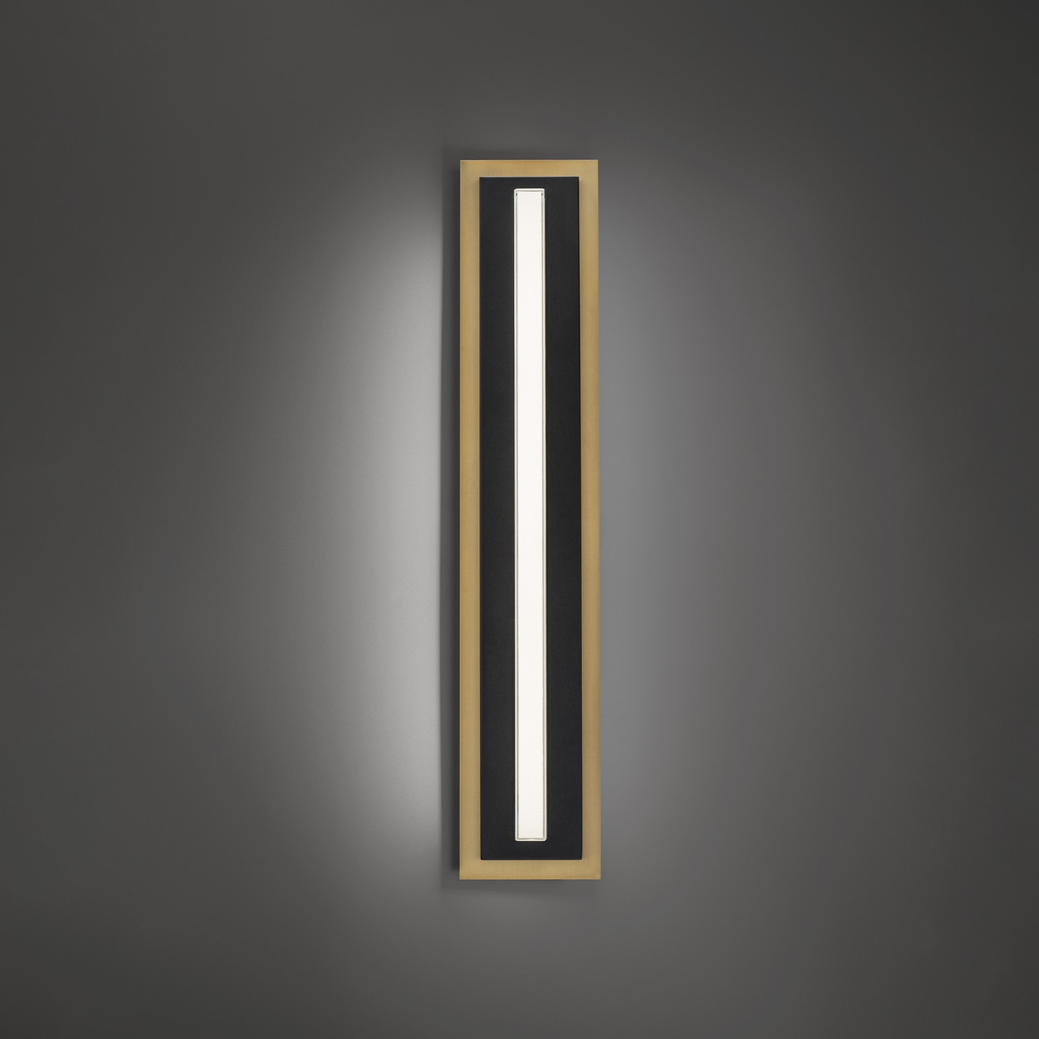 Black Aged Brass LED Wall Sconce from the Lyrikal Collection