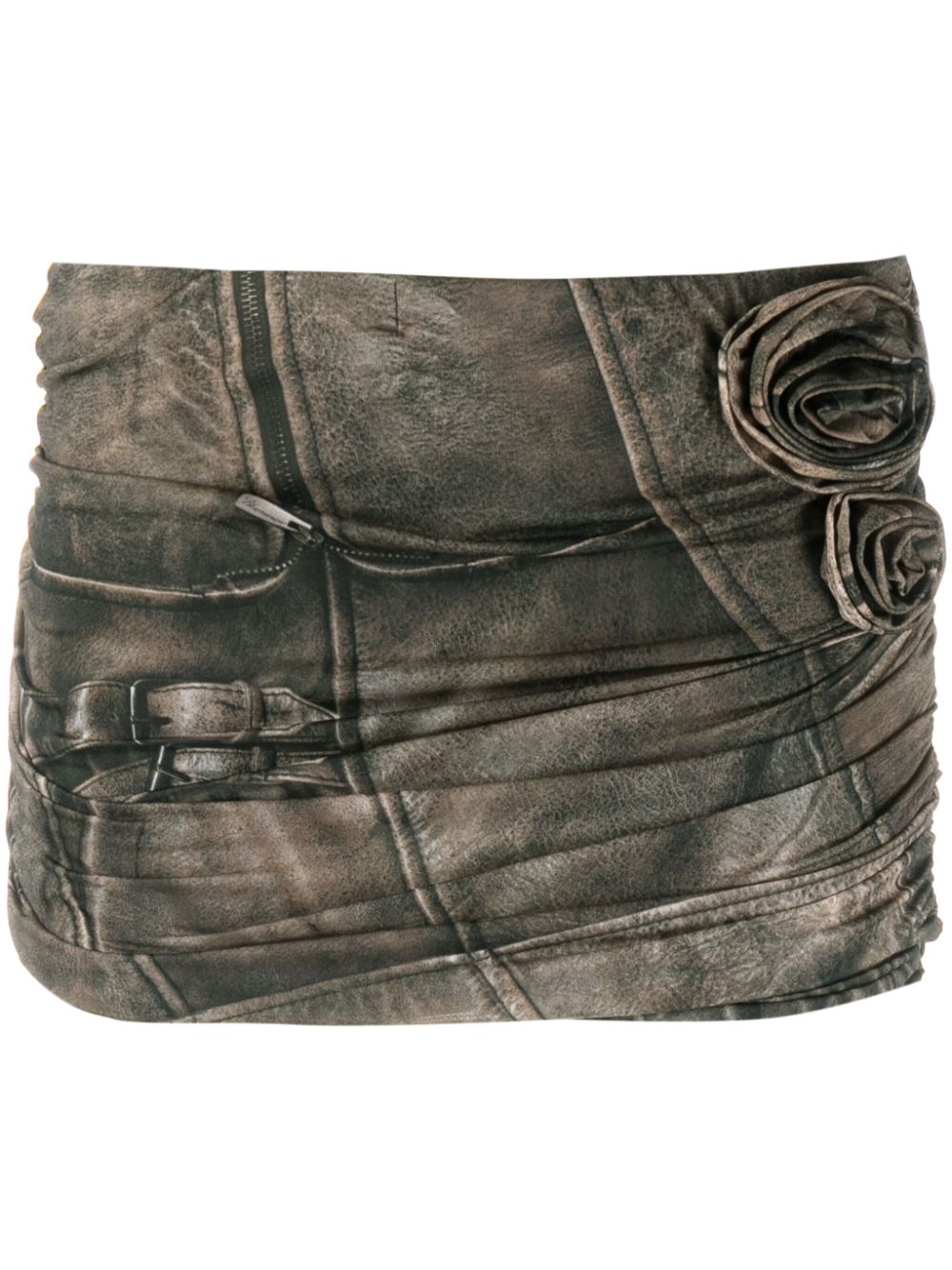 Leopard-print stretch miniskirt - Neutrals
