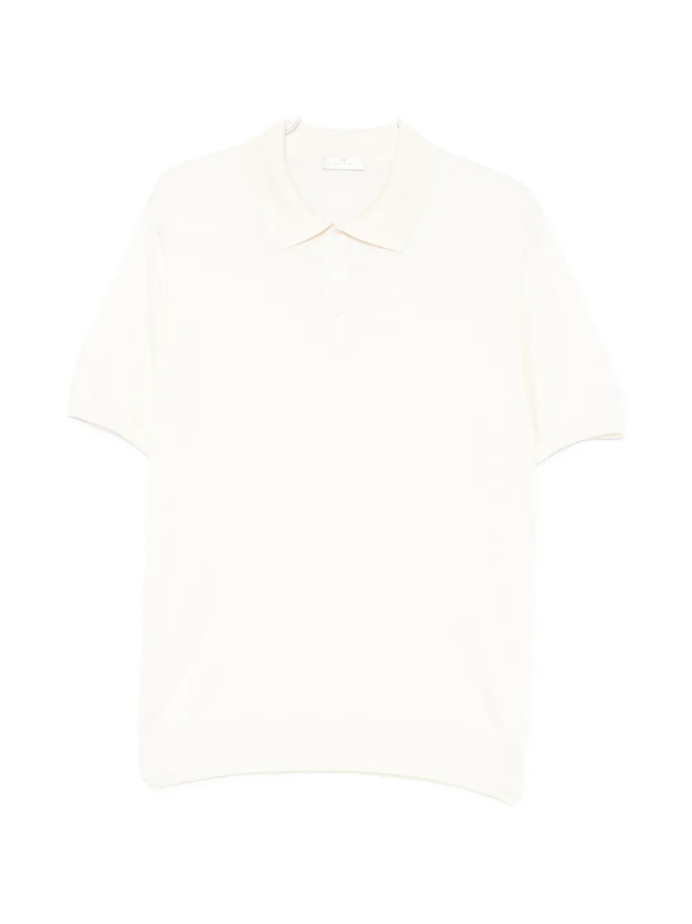Fine Knit Silk Polo Shirt — cream