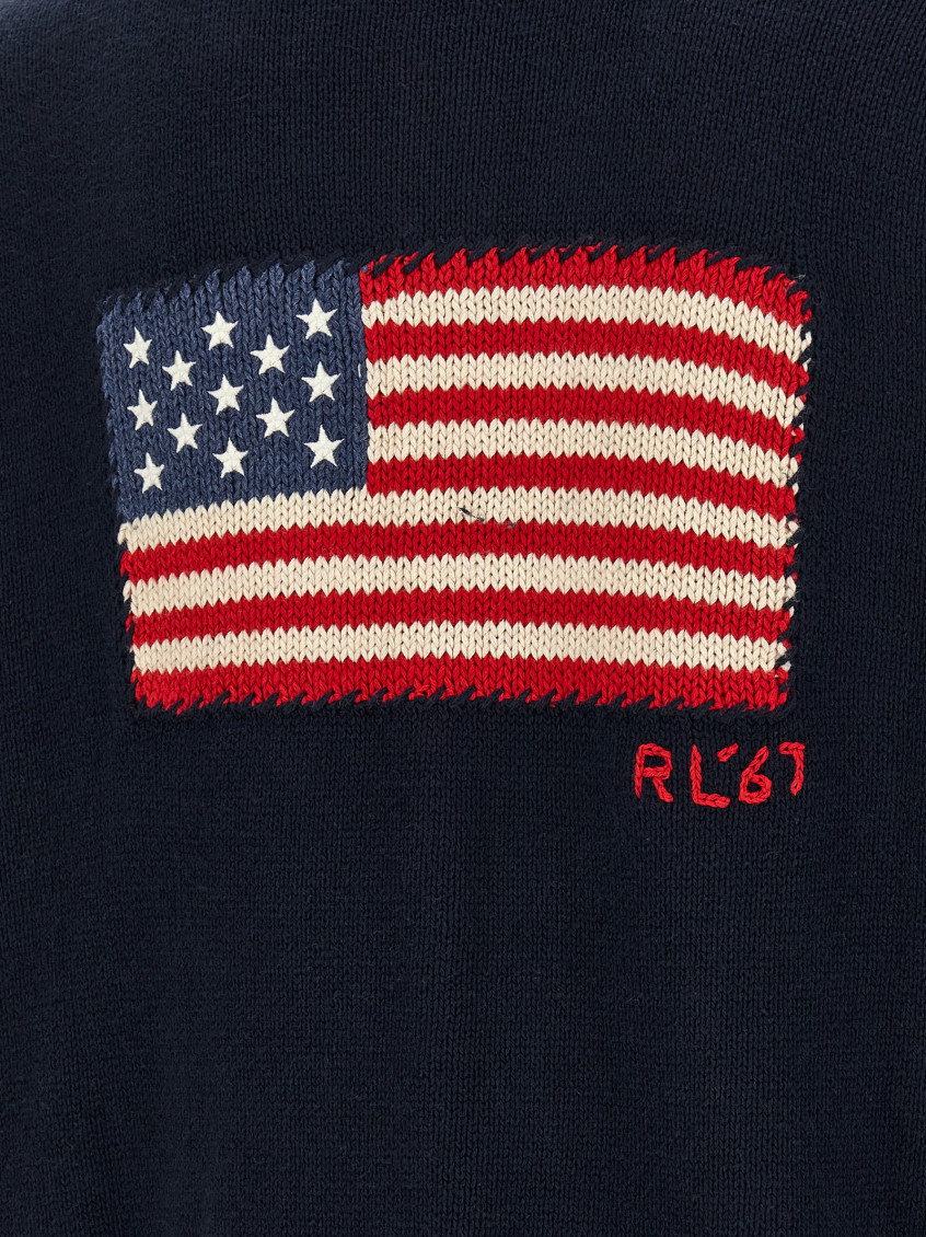 Polo Ralph Lauren - cotton knit polo collar sweater ribbed cuff