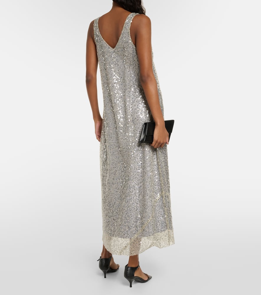 Vince Lucite sequined metallic slip dress