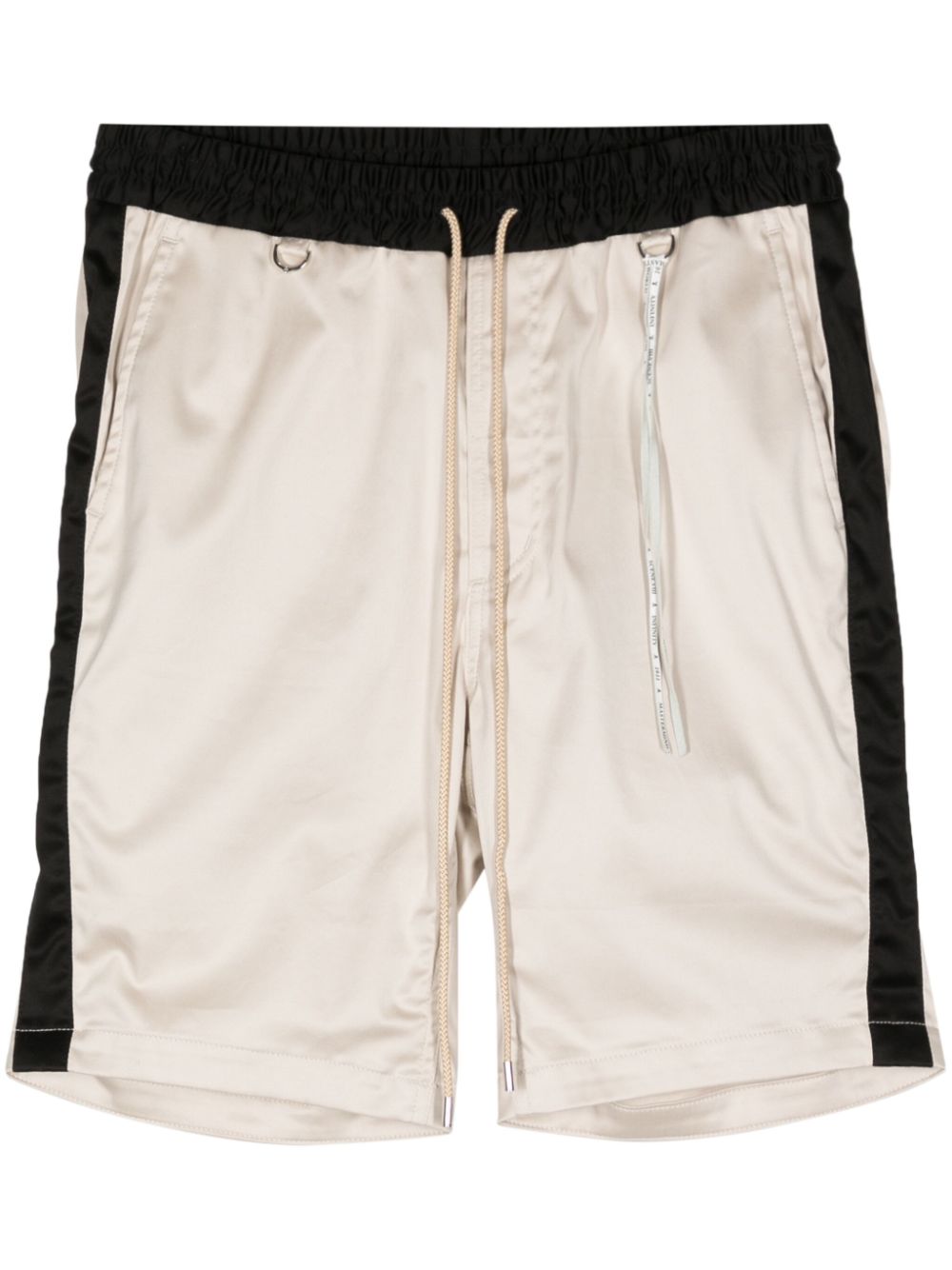 Colour-block cotton shorts - Neutrals