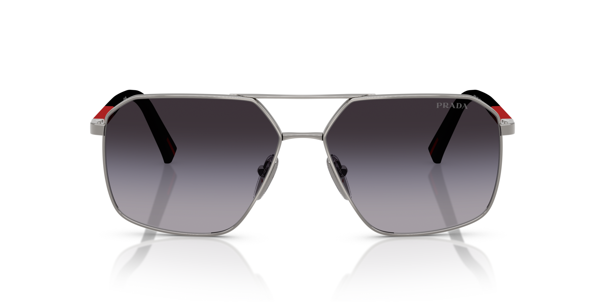Prada Linea Rossa Man Prada Linea Rossa PS A50S 5AV09U Sunglasses Metal Grey Grey Geometric Normal Shaded