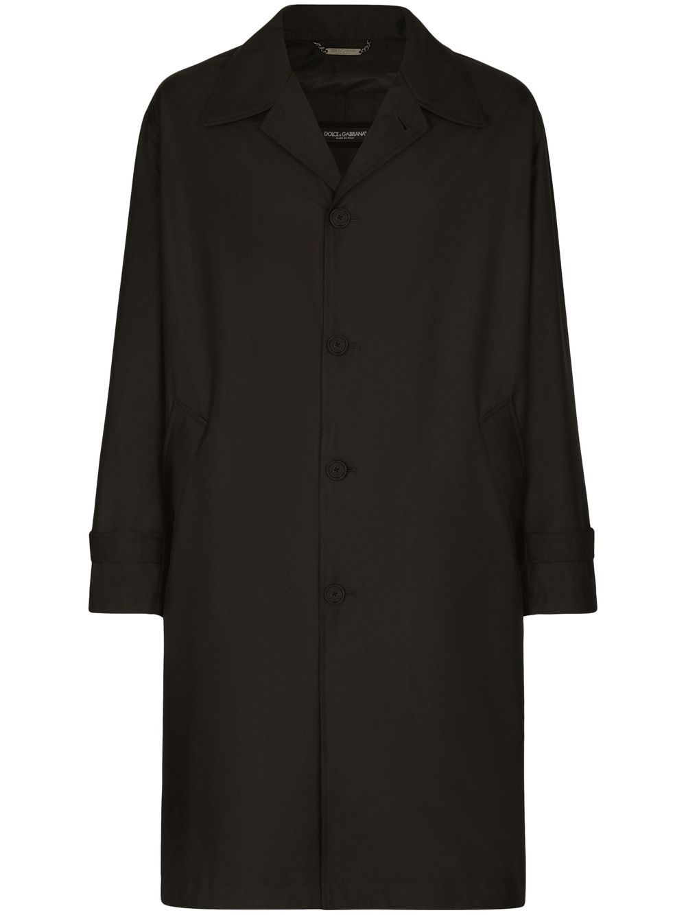 DG Essentials logo-plaque trench coat - Black