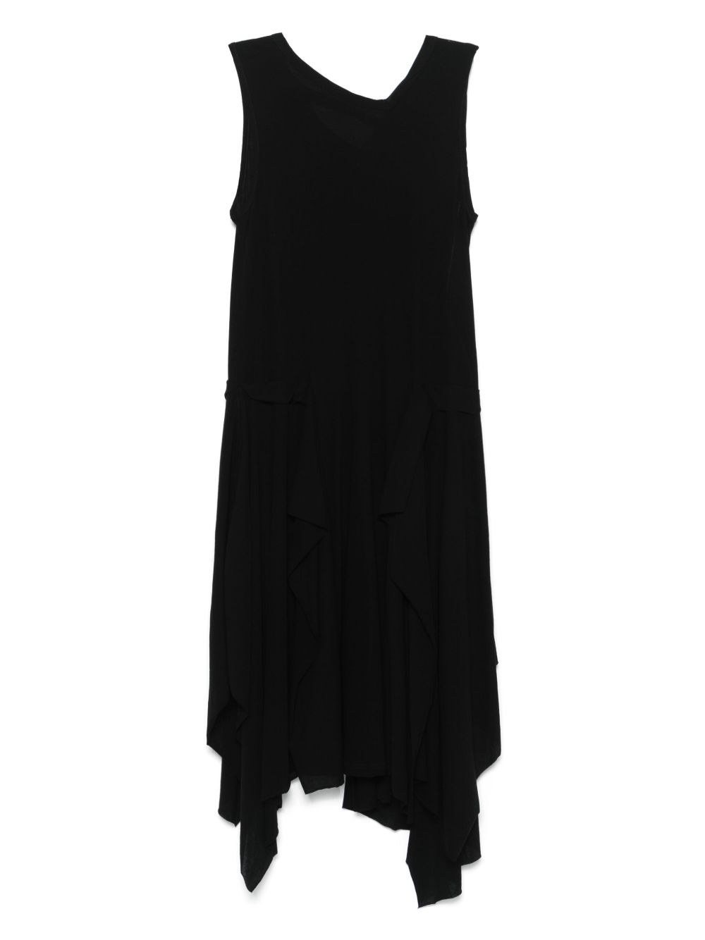 Asymmetric midi dress - Black