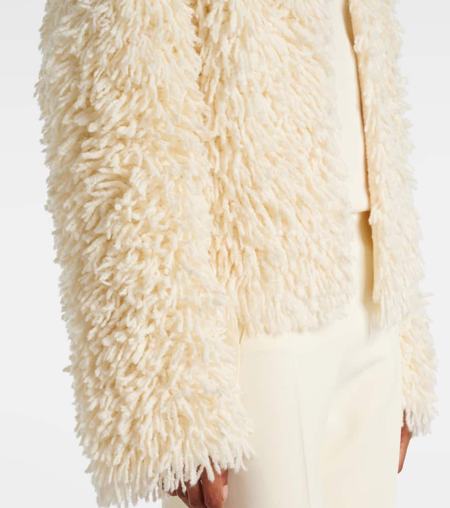 Van fringed wool-blend jacket