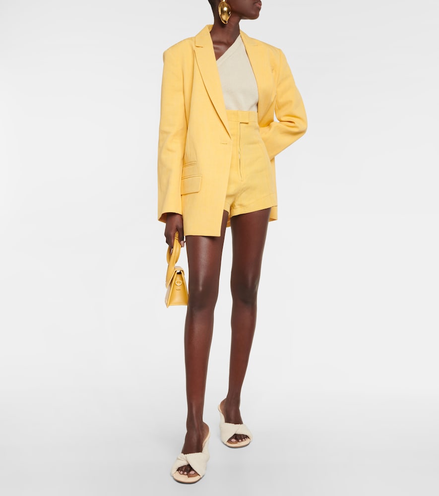 Le Short Areia high-rise linen-blend shorts